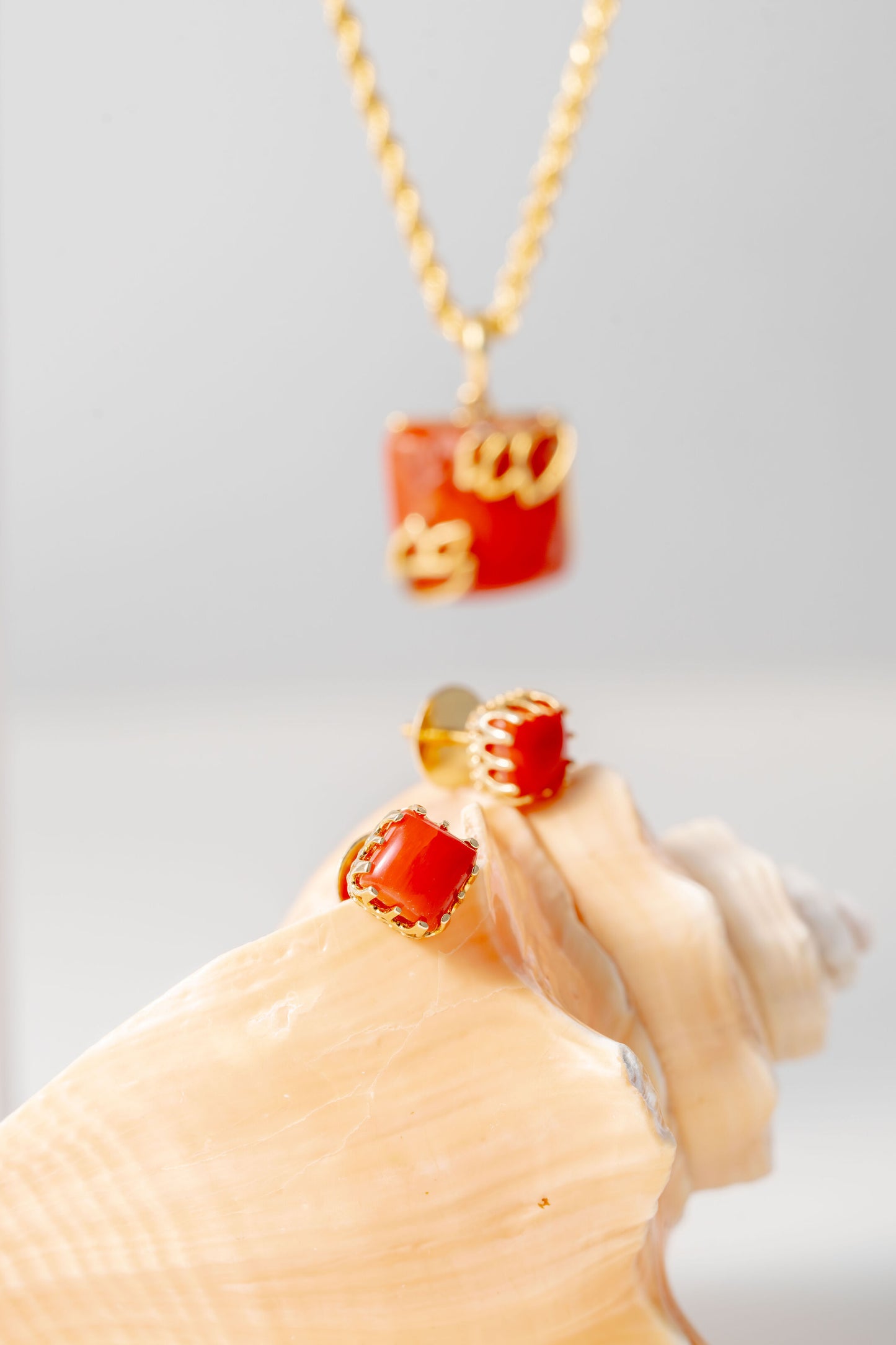 Coral earrings