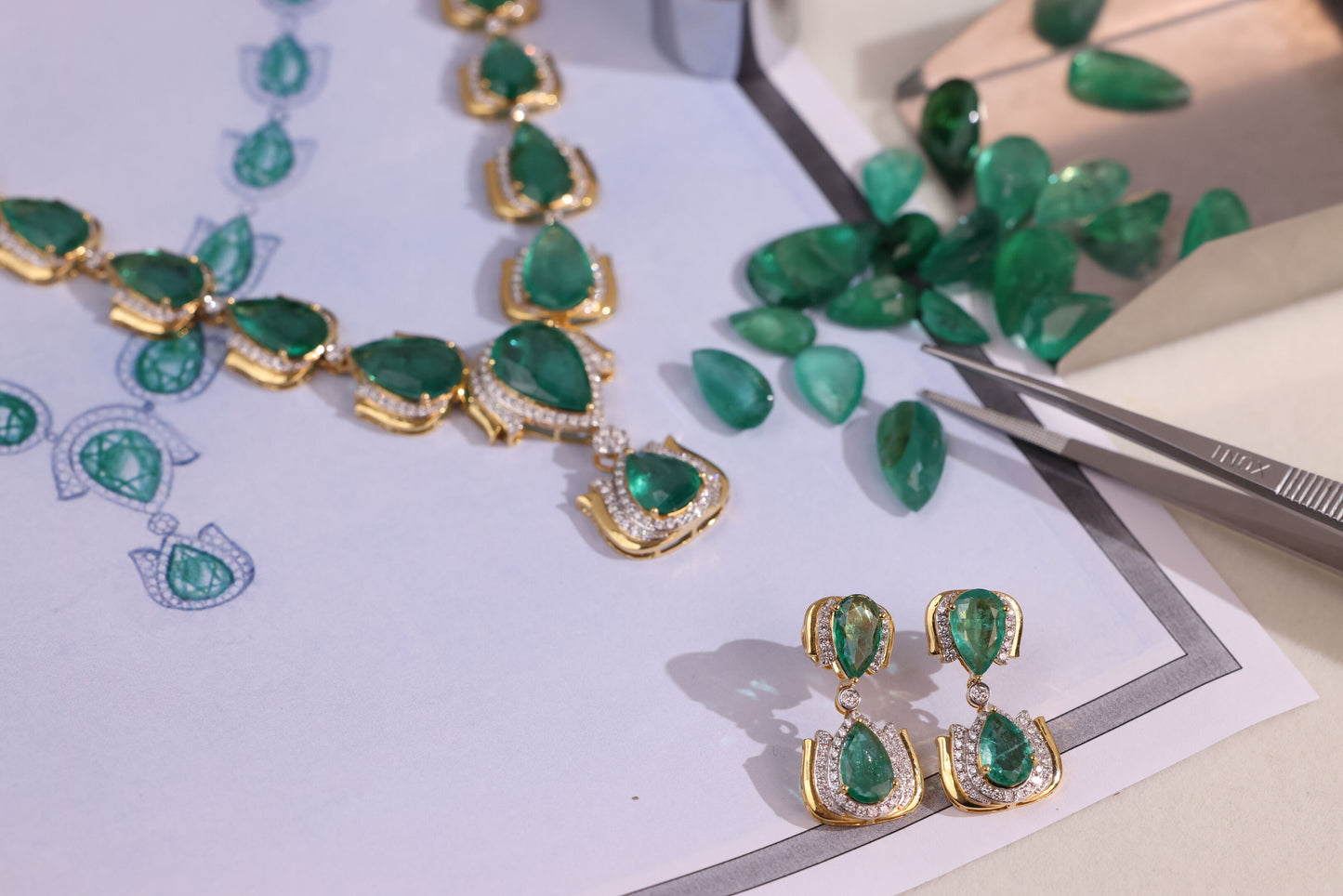 Emerald Lotus Necklace