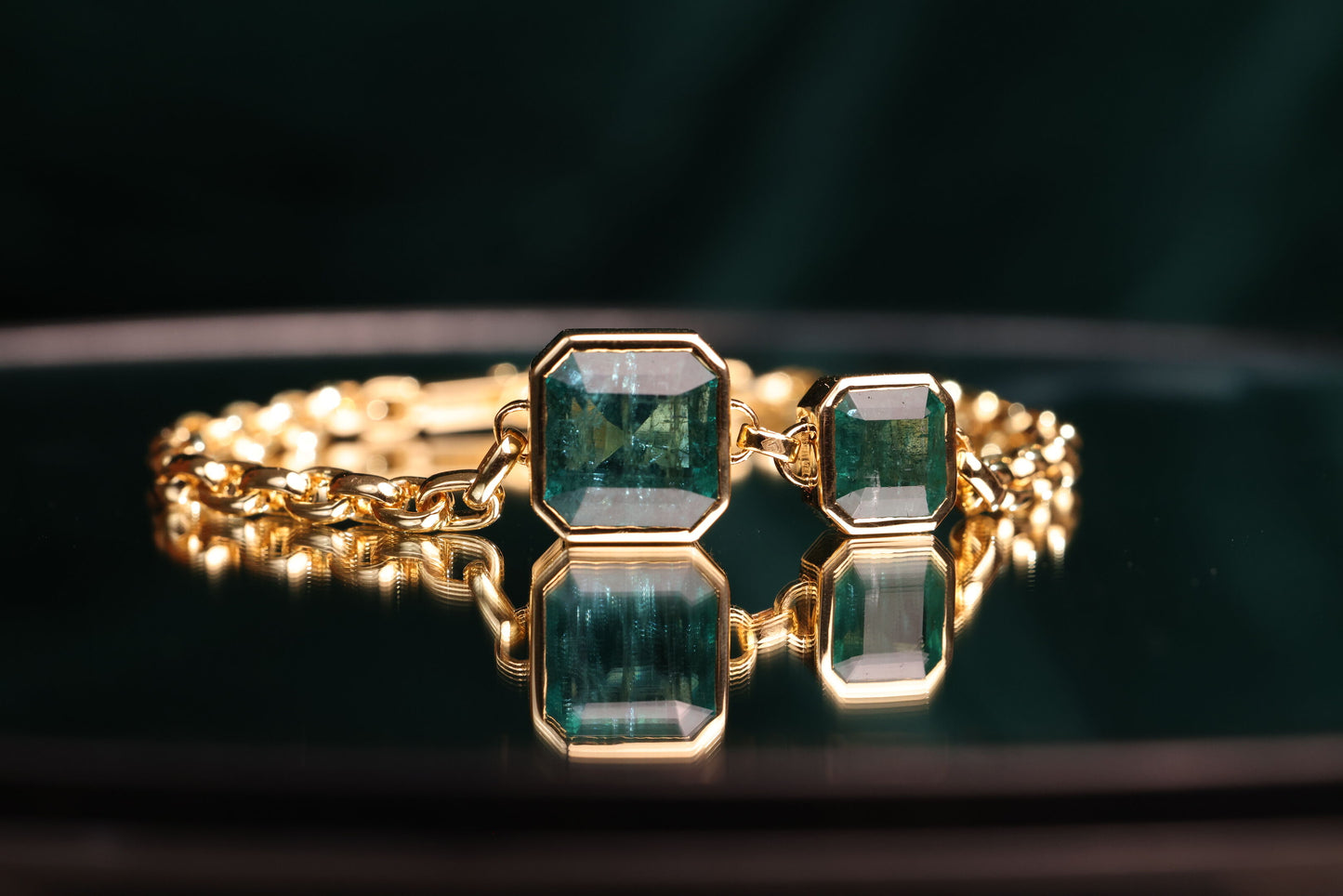 Emerald pendant and bracelet