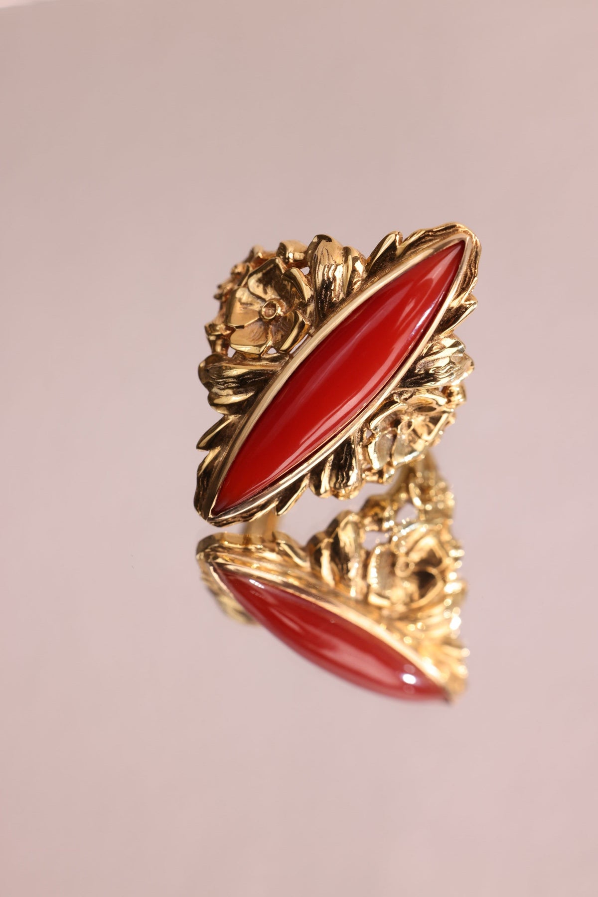 Coral Flame Ring