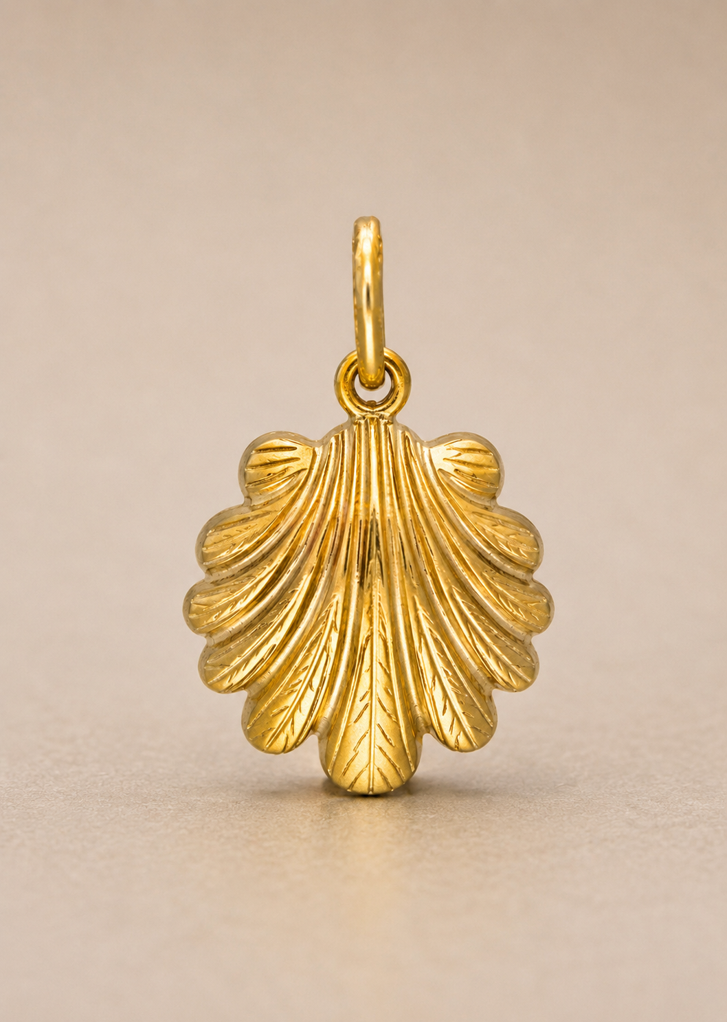 Golden Clam Shell Pendant
