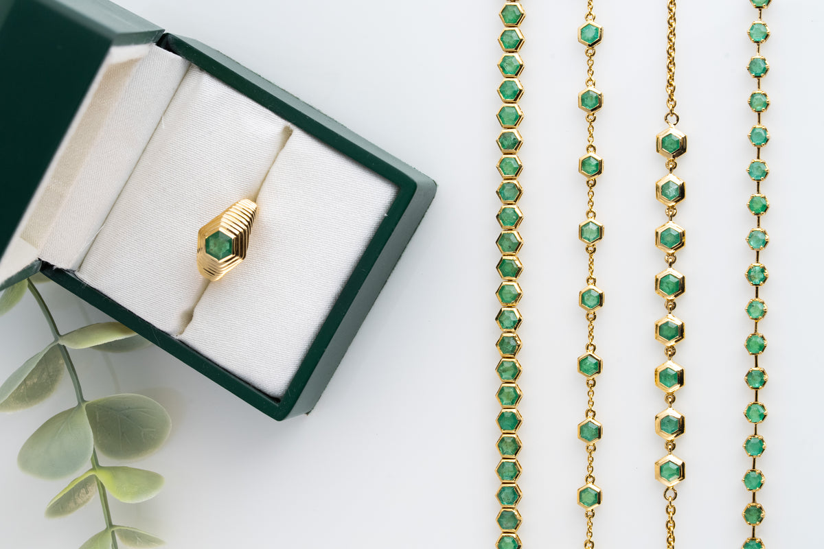 Emerald Hexa Ring