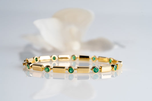 Emerald Gold Bar Bracelet