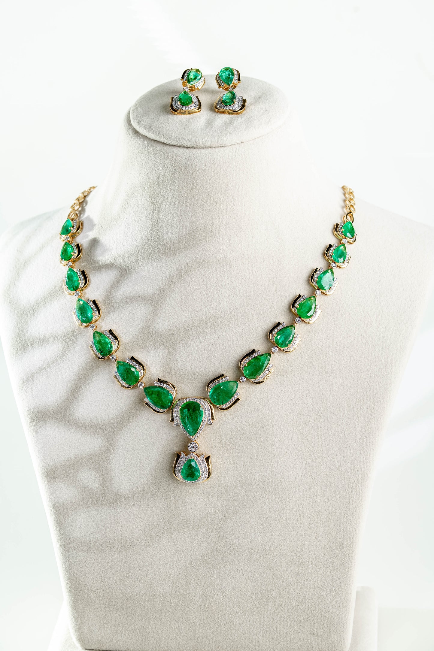 Emerald Lotus Necklace