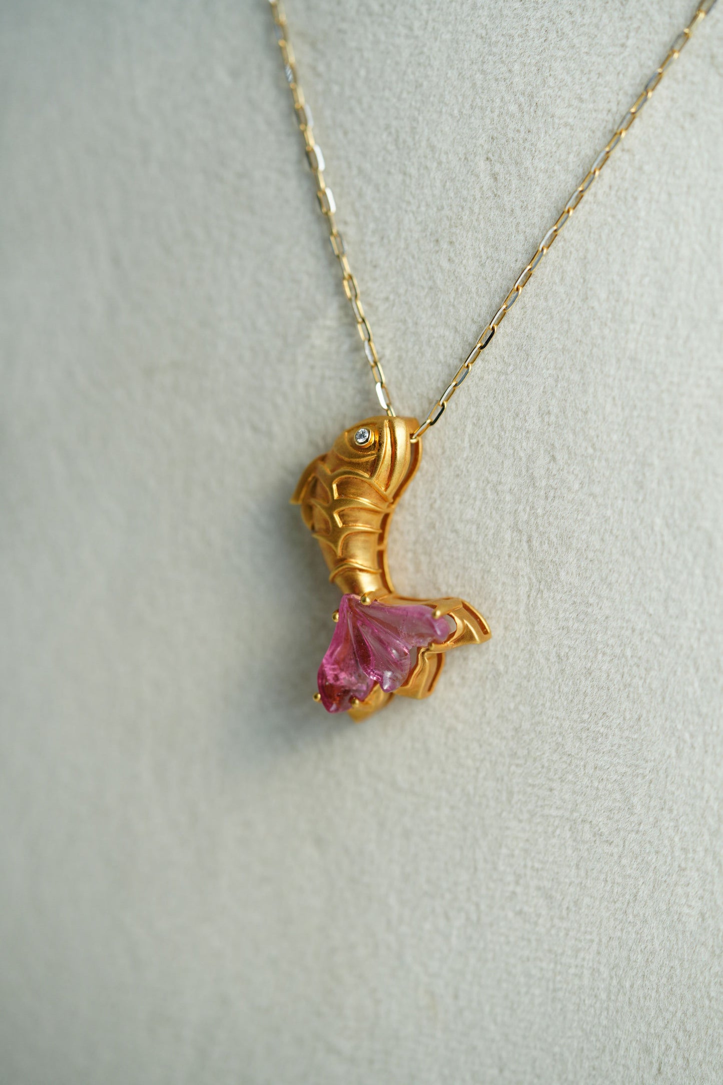Fish pendant tourmaline