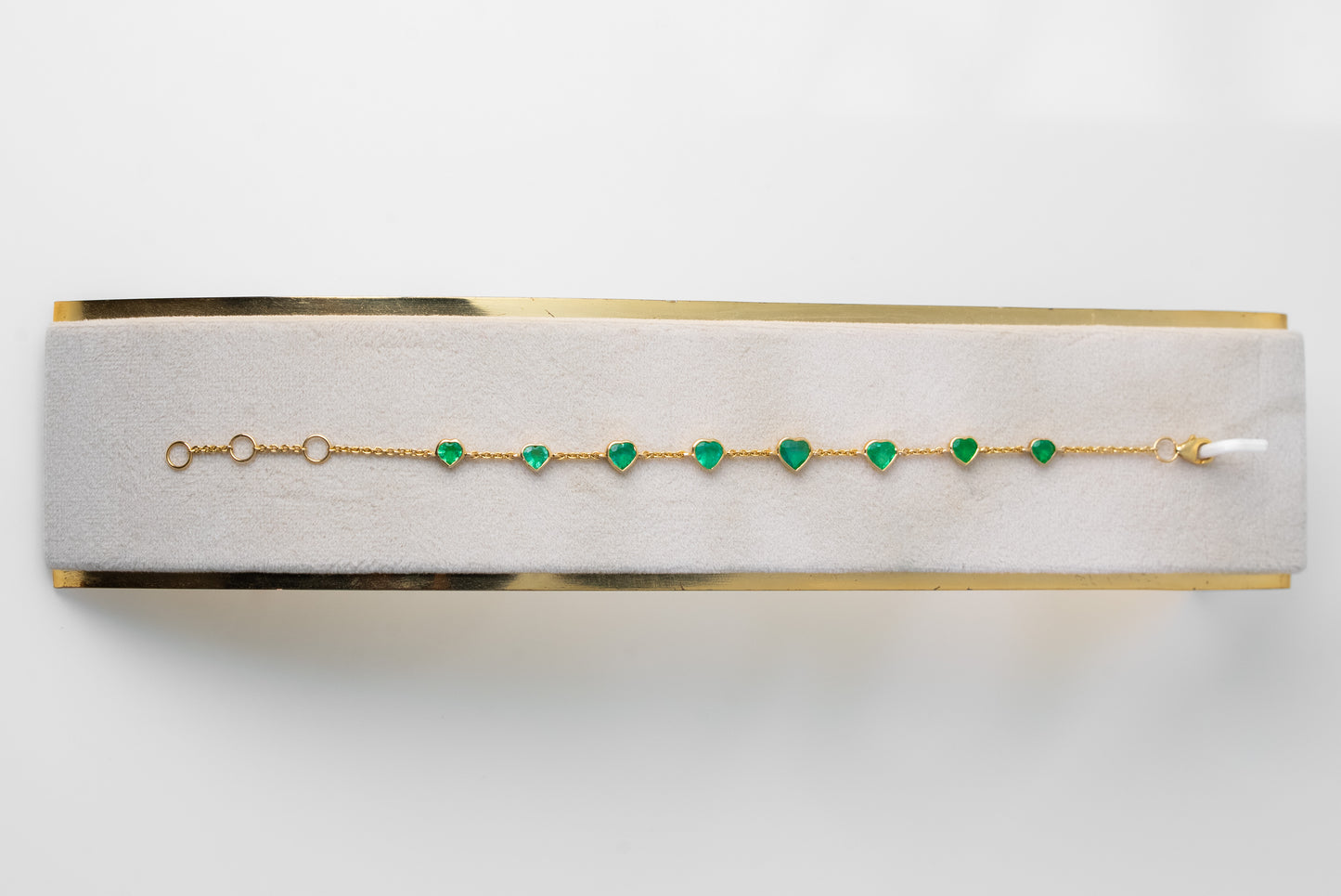 Heart Link Emerald Bracelet