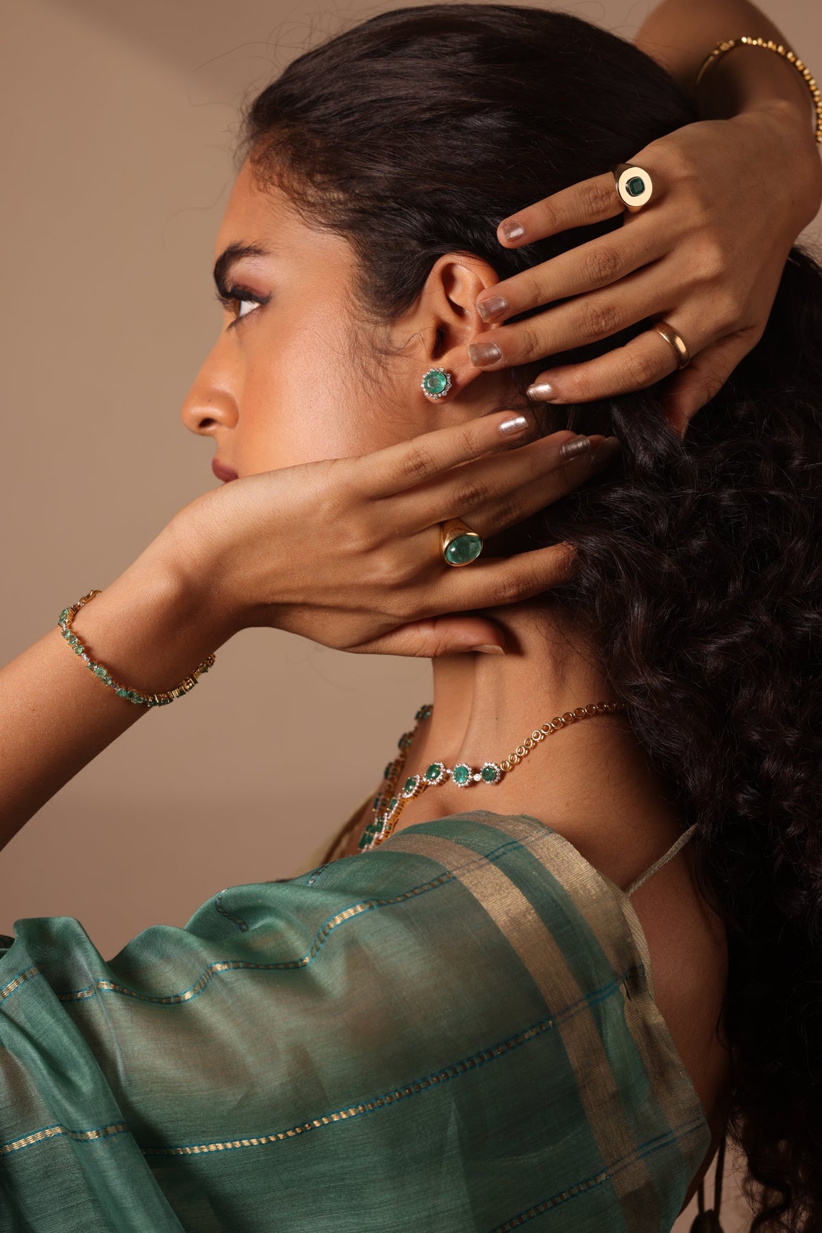 Emerald Aura Earrings