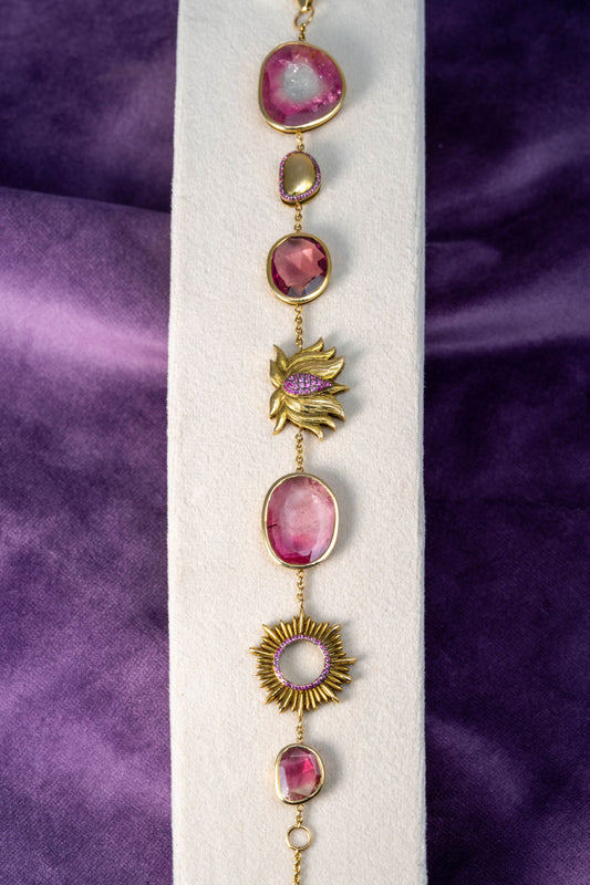 Lotus Dawn Tourmaline Bracelet