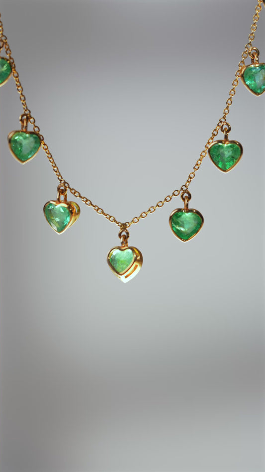 Amora Emerald Droplet Necklace